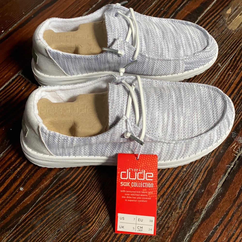 New women’s Hey Dude shoes. Gray. Size 7.